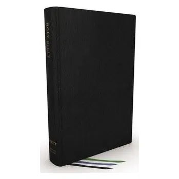 NET Bible, Thinline Large Print, Genuine Leather, Black, Thumb Indexed, Comfort Print - Nelson, Thomas