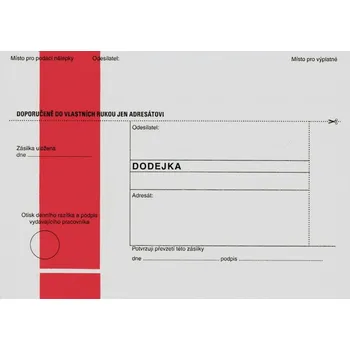 Obálka Krpa Envelope Obálka s dodejkou - s odtrhávací klopou B6, rec., s textem, červený pruh, 1000 ks, 125 x 176