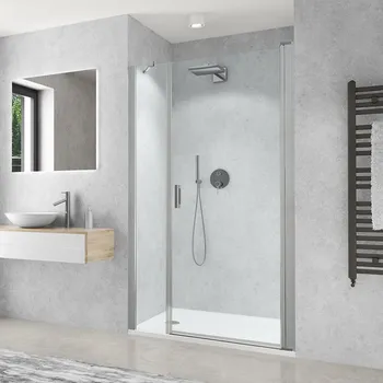 Roth Cariba Line sprchové dveře do niky 33 x 80 x 200 cm otevírací s pevnou stěnou černý elox transparent CI FXO/330+CI PIG/800_cer