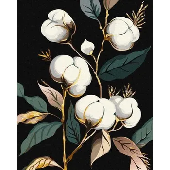 Set školních potřeb Malowanie po numerach - Śnieżnobiała bawełna 40x50