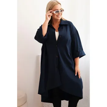 Dámská bunda Kesi Dámské sako ART25132 Plus Size Punto Barva: Modrá - tmavě, Velikost: UNI