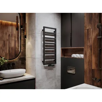 Radiátor Hopa Perth koupelnový radiátor 600 x 1720 mm středové připojení černá RADPER601731SP