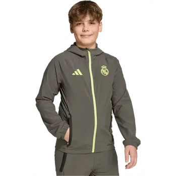 Chlapecká bunda Dětská bunda Adidas Real Madrid 25/26 Competition Vis Tech Travel zelená
