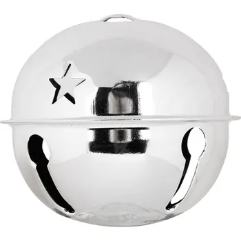 Vánoční ozdoba Vánoční kovová ozdoba stříbrná rolnička L – 14x12 cm