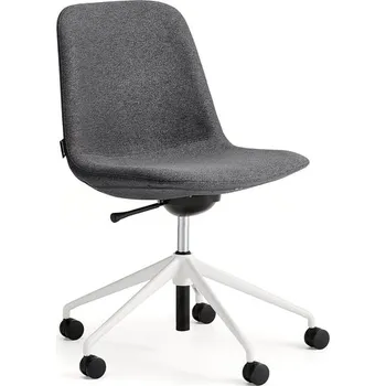 Jednací židle Židle LANGLEY, nízké opěradlo, s kolečky, bílá/antracitová