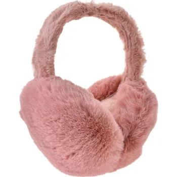 Čepice Starorůžové plyšové dívčí klapky na uši Gratia – velikost UNI