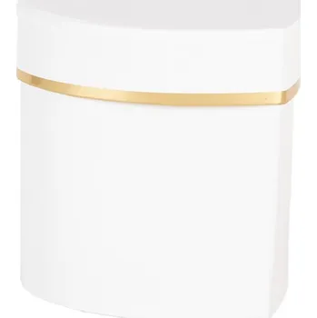 Úložný box Bílo-zlatá krabička na dárek / šperk ve tvaru srdce – 10 x 10 cm