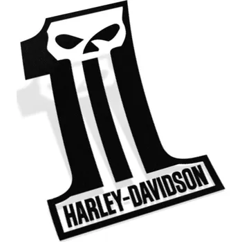 Samolepicí dekorace na vozidlo Samolepka Lebka Harley #1 - 7x10