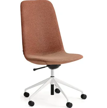 Jednací židle Židle LANGLEY, středně vysoké opěradlo, s kolečky, bílá/měděná