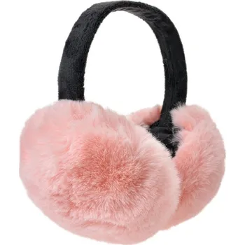Čepice Růžové plyšové dívčí klapky na uši Natalii – velikost UNI