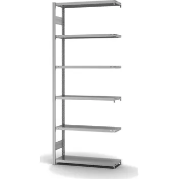 Dílenský regál Policový regál hofe, nástavné pole, 6 úrovní, zatížení pole 150 kg, 1010 x 335 x 2500 mm
