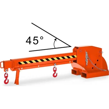Paletový vozík Jeřábové rameno, výsuvné a výškově nastavitelné, nosnost 1000-5000 kg, oranžové