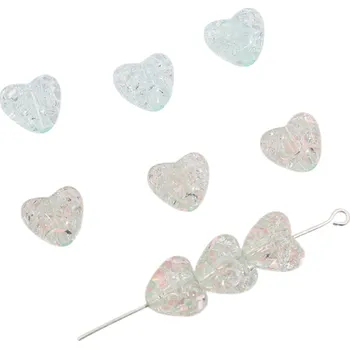 Akrylové korálky ve tvaru srdce 10 x 9 mm Cca 70 ks Barevné korálky s 2 mm otvorem pro šperky Náramky Náhrdelníky Tvoření Dekorace zelená