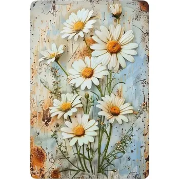 Plechová cedule BAF Kovová nástěnná cedule Kopretiny 30 x 20 cm POŠKOZENO