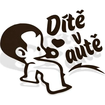 Samolepicí dekorace na vozidlo Samolepka Dítě v autě - 10x10