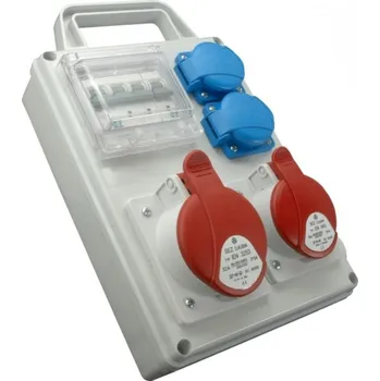 Elektrická zásuvka SEZ-CZ Zásuvková rozvodnice 2x3253+2x230 V s držákem, jištěná, IP 44