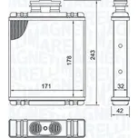 Výměník tepla, vnitřní vytápění MAGNETI MARELLI 350218517000