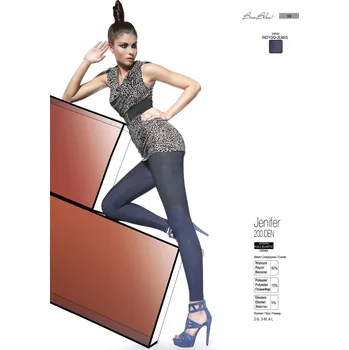 Dámské legíny Bas Bleu Jenifer 200 den Leginy indygo jeans-džínové 2-S