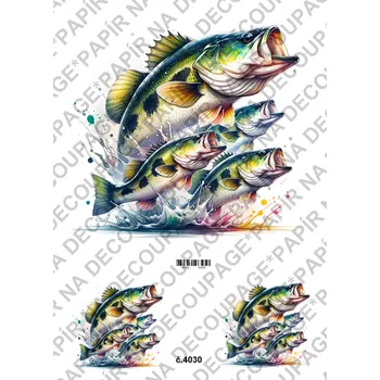 Umělecký papír Rýžový a soft papír na decoupage - Ryby - KB04030 Materiál: Soft, Rozměr: A4