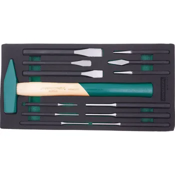 Modul pěnový - kladivo, sekáče, vyrážeče a důlčík, sada 13 dílů - JONNESWAY M09113KV