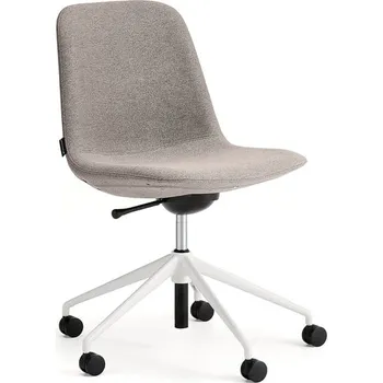 Jednací židle Židle LANGLEY, nízké opěradlo, s kolečky, bílá/taupe