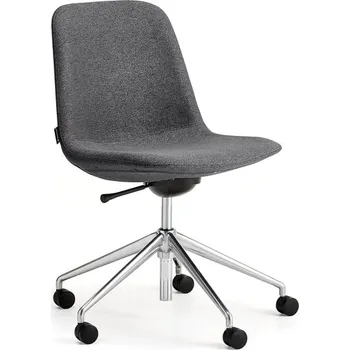 Jednací židle Židle LANGLEY, nízké opěradlo, s kolečky, broušený hliník/antracitová