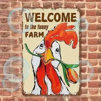 Plechová cedule BAF Plechová cedule Vítej na šťastné farmě 30 x20cm