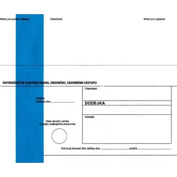 Obálka Krpa Envelope Obálka s dodejkou C5, samopropisující, s textem, modrý pruh, oblá klopa, 1000 ks, 229 x 155