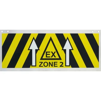 Štítek Ex zóna, z nerezu, 270 x 110 mm, Ex zóna 2