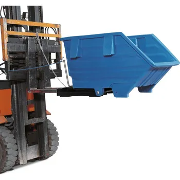 Přepravník Výklopná nádoba z polyethylenu (PE), s otvory pro vidlice VZV, objem 500 litrů, modrá