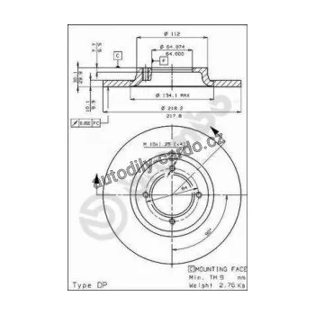 Brzdový kotouč Brzdový kotouč BREMBO 08.3372.10 - TOYOTA