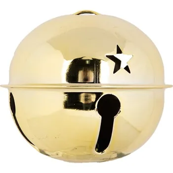 Vánoční ozdoba Vánoční kovová ozdoba zlatá rolnička L – 14x12 cm