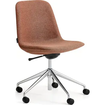 Jednací židle Židle LANGLEY, nízké opěradlo, s kolečky, broušený hliník/měděná