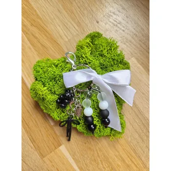 Michaella náramky Přívěsky na klíče medvídek, mix barev Barva: Bílo-černá