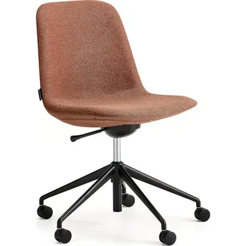 Jednací židle Židle LANGLEY, nízké opěradlo, s kolečky, černá/měděná