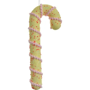 Vánoční ozdoba Vánoční závěsná ozdoba pastelová cukrová hůlka Candy Cane – 10x3x26 cm