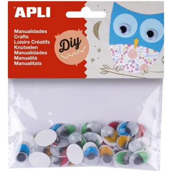 Samolepicí očíčka APLI - barevná / 40 ks