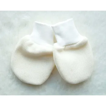 Rukavice AMÁLKA Kojenecké rukavičky z bavlněné svetroviny, krémové Velikost: 56-68