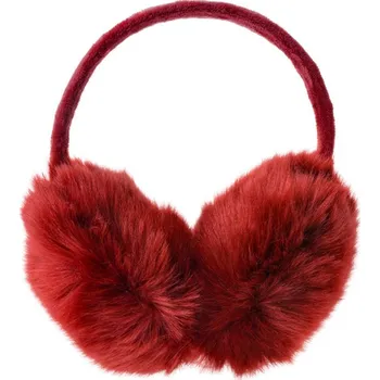 Čepice Červené zimní klapky na uši s dlouhým chlupem Mina – velikost UNI