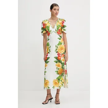 Dámské šaty Lněné šaty Farm Rio 335815 bílá 00X, vel. S