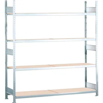 Dílenský regál Regál s policemi z dřevotřísky SCHULTE, základní pole, 4 úrovně, police 1500 mm, 1560x836x2500 mm