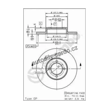 Brzdový kotouč Brzdový kotouč BREMBO 08.5865.10 - DAIHATSU