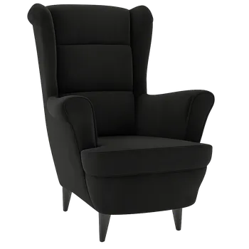 Křeslo Křeslo ušák, relaxační, nohy tmavé, černá, ASTRID