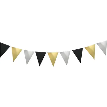Girlanda vlajky - Zlato černá