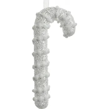 Vánoční ozdoba Vánoční závěsná ozdoba stříbrná cukrová hůlka Candy Cane – 17 cm