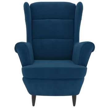 Křeslo Křeslo ušák, relaxační, nohy tmavé, modrá, ASTRID