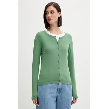 Dámský svetr Bavlněný kardigan United Colors of Benetton 1091D5558 zelená 77C, vel. S