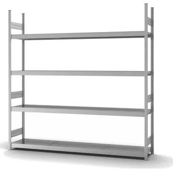 Dílenský regál Regál s ocelovými policemi hofe, základní pole, 4 úrovně, police 2500 mm, 2570 x 435 x 2500 mm