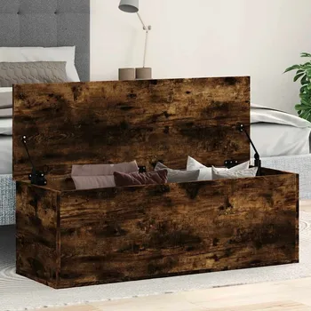 Truhla vidaXL Úložný box 102 x 35 x 35 cm kompozitní dřevo [840694] Barva: kouřový dub
