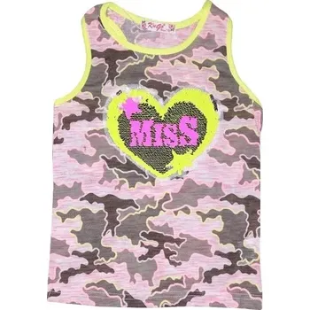 Dívčí maskáčové tílko s měnícími se flitry, vel. 134